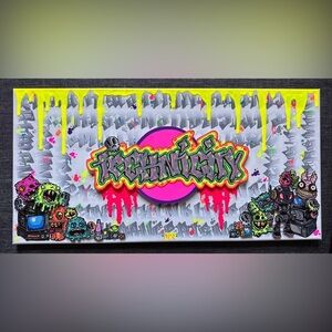 Original Art “Technicity” Independent Artist Mixed Media Graffiti Canvas 12X24